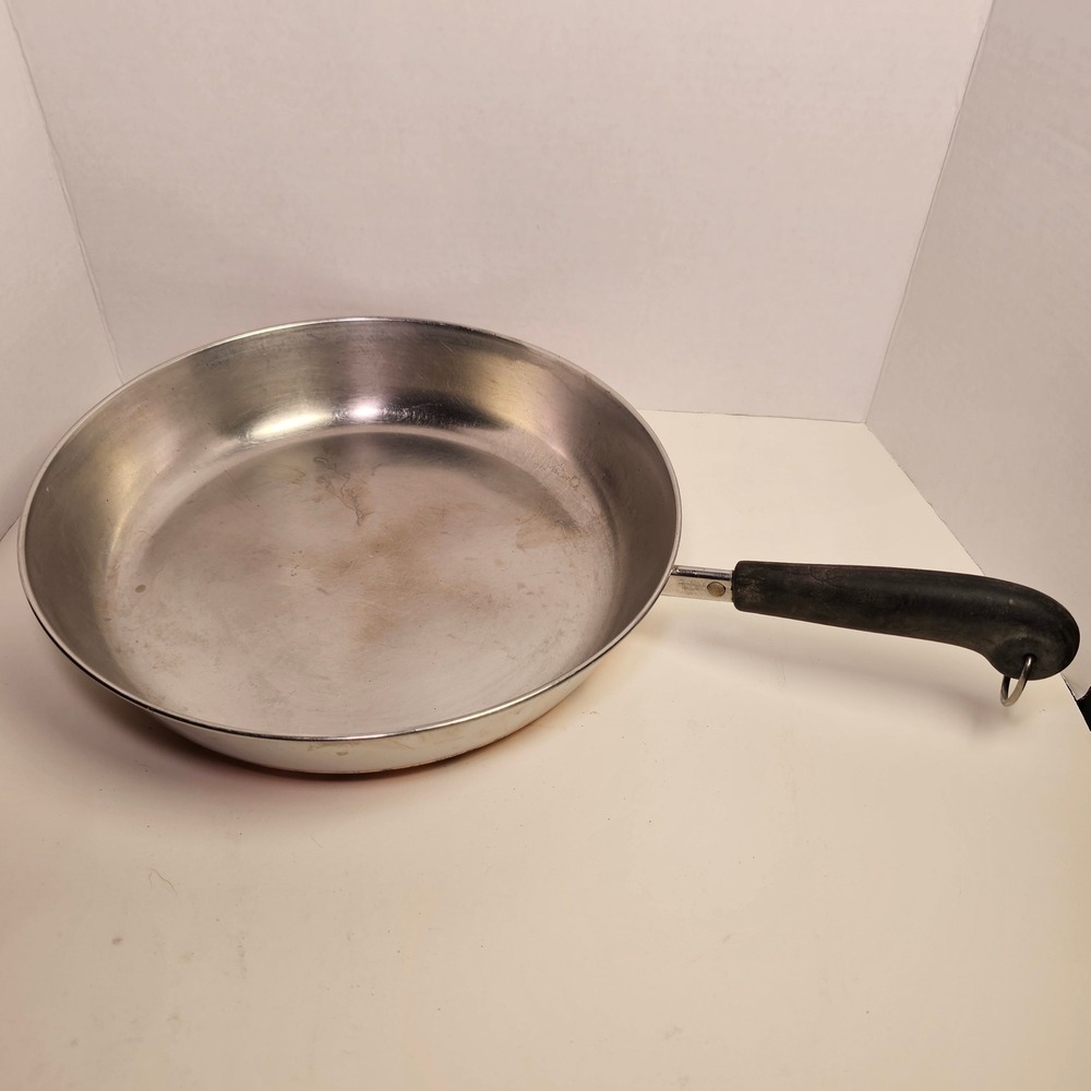 Revere Ware 12 Inch Skillet Frying Pan Copper Clad Bottom Stainless Steel USA